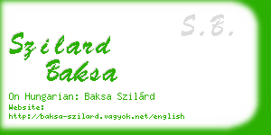 szilard baksa business card